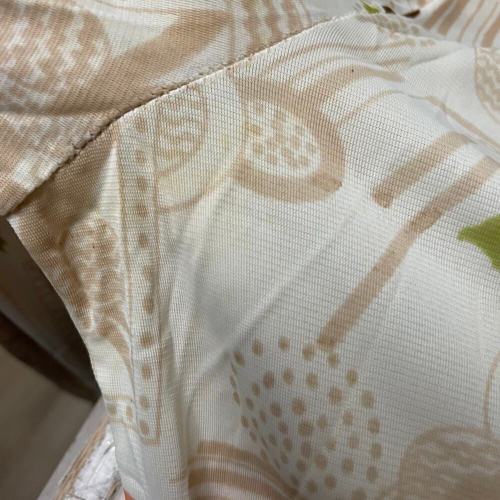 Vintage 70s Polyester Button Down Womens Top Small Floral Geo Print - Picture 4 of 5